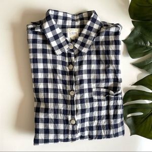J. Crew The Perfect Shirt Navy Gingham